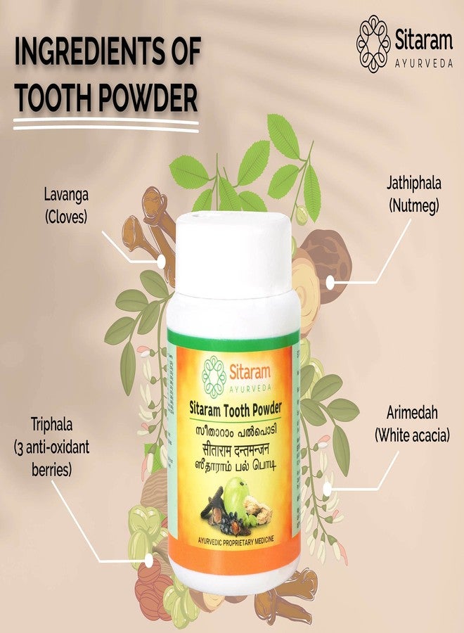 Sitaram Ayurveda Ayurvedic Tooth Powder 50gms | Teeth Whitening | Freshens Breath, Removes Stains, Herbal for Oral Health - Image 3